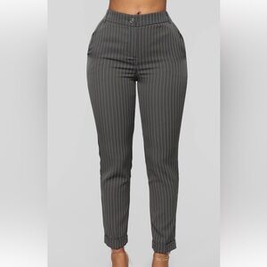 Fashion Nova Black Pinstripe Dress Pants